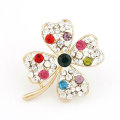 Corée Style Four Leaf Clover Design Rhinestone Broches BH23